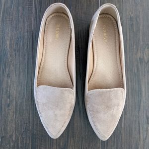 Faux-Suede Pointy Toe Loafers